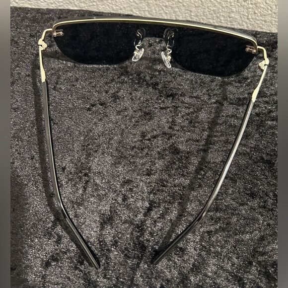 Giselle 28252 Aviator Flat Top Sunglasses - Gold Frame Smoke Lens Unisex - Picture 3 of 7